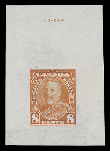 CANADA  217-222,Short set of six Small Die Proofs in issued colours on india paper, all except the 1¢ show the die number at top. Some translucent mounting marks and 4c thinned, otherwise VF, a scarce group