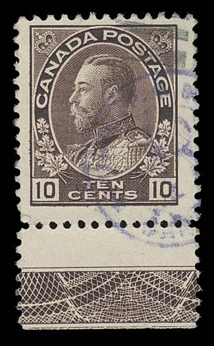 CANADA  116,An attractive, large margined used example showing unusually complete full strength Type C lathework, bright fresh colour and nicely centered, VF and scarce