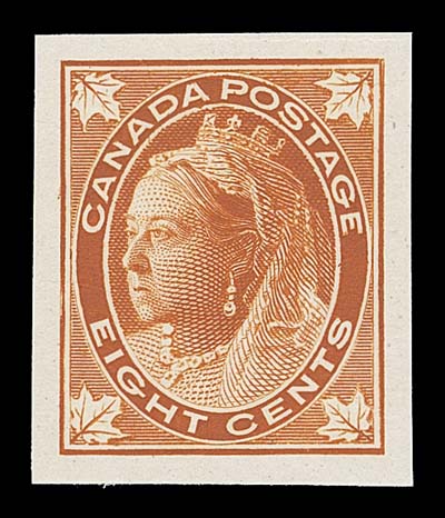 CANADA  66P-73P, 68Pi,A selected set of eight large margined plate proof singles in the issued colours on card mounted india paper, includes an extra 2c proof in the dull purple shade, VF