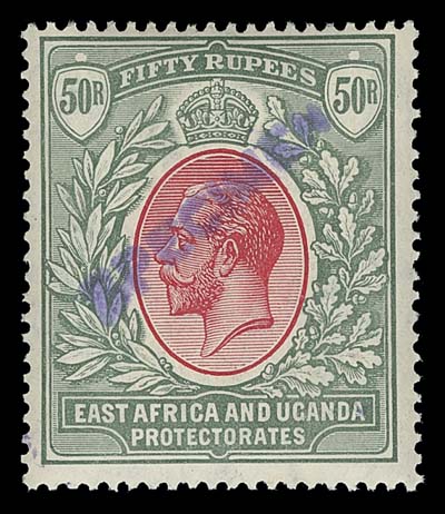 EAST AFRICA AND UGANDA  40-59,A fabulous, complete set of 20 with bright colours and NEVER HINGED; each stamp with diagonal SPECIMEN handstamp overprint in violet (ex. Goa collection). An impressive set, F-VF NH (SG 44-63)