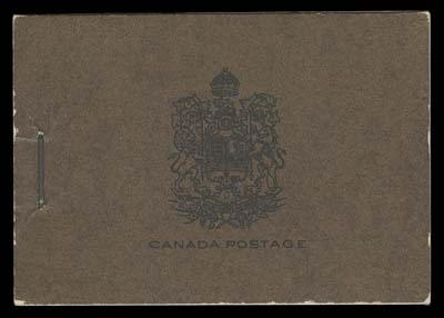 CANADA  BK21b,Complete English booklet with typographed cover, no binding tape under staple, containing two 2c Medallion panes of six, Type II slogan sheets inside, in an excellent state of preservation, VF and scarce thus