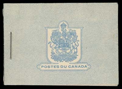 CANADA  BK27,Complete French combination booklet containing panes of four of 1c, 2c & 3c KGV 1935 Issue, VF and difficult to find