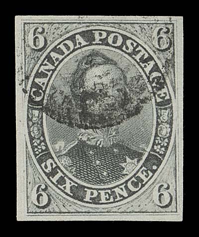 CANADA  5b,An attractive full margined example with exceptionally fresh colour, printed in a deeper shade than normally seen, lightly cancelled and in remarkably choice condition, VF+; 1987 BPA cert.