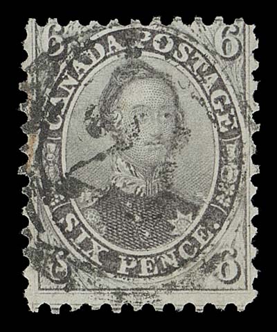 CANADA  13a,A scarce used example in a lovely distinct shade, possessing full, intact perforations, centrally struck four-ring 