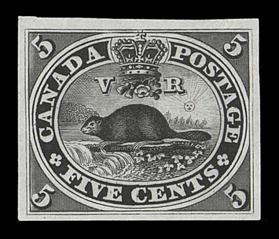CANADA  15TCvii,Trial colour plate proof printed in black on india paper, VF and scarce