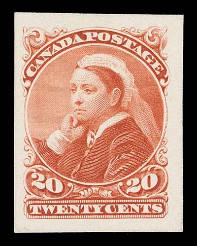 CANADA  46,An exceptionally choice plate proof single in the issued colour, surrounded by enormous margins, XF