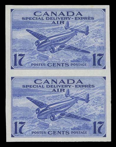 CANADA  CE2a,A bright, fresh mint imperforate pair with large margins and full pristine original gum, XF NH