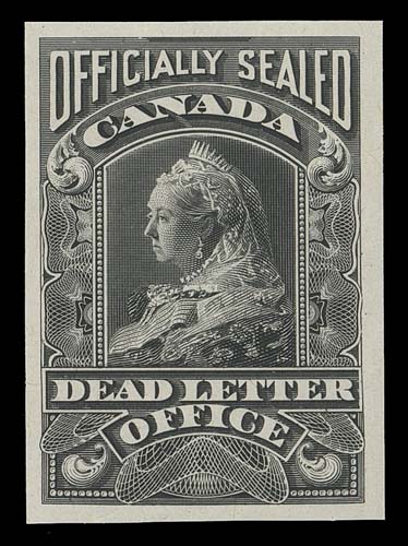 CANADA  OX2P,A beautiful plate proof single printed in black on india paper, VF