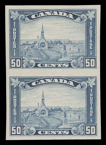 CANADA  176a,A remarkably fresh mint imperforate pair with full even margins and pristine original gum, XF NH