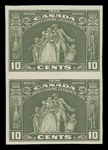 CANADA  209a,A fresh mint imperforate pair with deep colour and full original gum, a key pair of the late KGV era, VF VLH