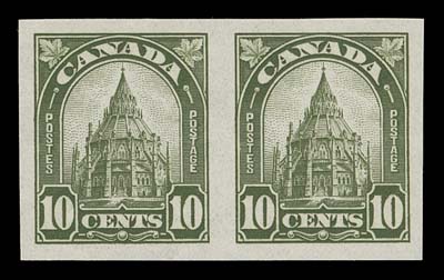 CANADA  173a,Selected mint imperforate pair, post office fresh and surrounded by large even margins, full pristine original gum; very difficult to find in such top-quality, very scarce with only 50 pairs printed, XF NH