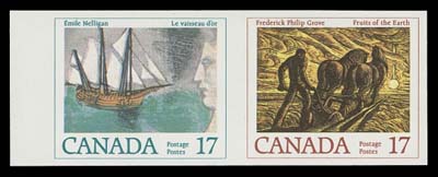 CANADA  818ii,Mint imperforate pair in choice condition, VF NH