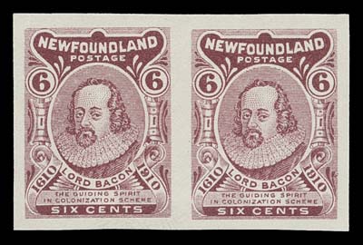 NEWFOUNDLAND  92Ab,A fresh, large margined mint imperforate pair, VF LH