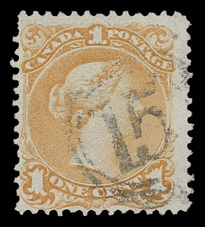 CANADA  23iii,A bright used single on the scarcer paper type (Duckworth Paper 9B), with quite clear four-ring 