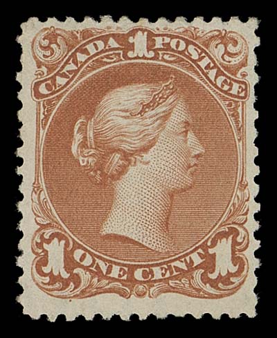 CANADA  22a,A reasonably well centered unused single showing large portion of " . B" and "TH" letters of the papermaker