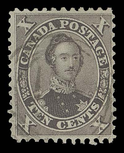 CANADA  17b, iv,A quite well centered used single showing the "String of Pearls" (Position 3) variety, light four-ring cancel, VF