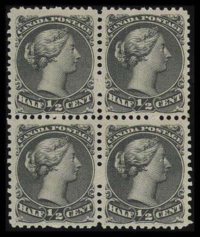 CANADA  21c,A well centered mint block in a deep shade, bold impression and full original gum showing a trace of disturbance equivalent to light hinging, VF