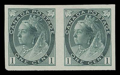 CANADA  74a / 81a,Lot of six different imperforate pairs, ungummed as issued, includes ½c, 1c, 2c Die I, 2c Die II, 5c and 7c, VF (Unitrade cat. $5,100)