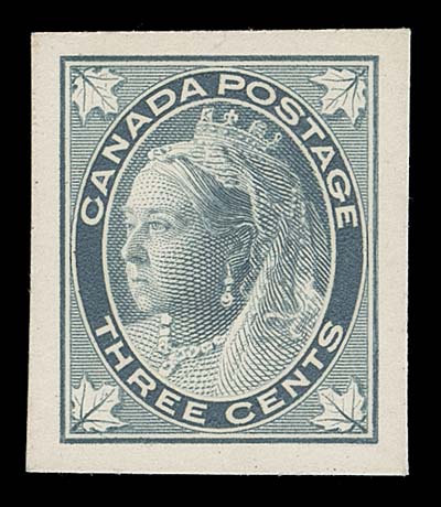 CANADA  69,Trial colour die proof printed in slate green, stamp size on thick card (0.013" thick), scarce, VF