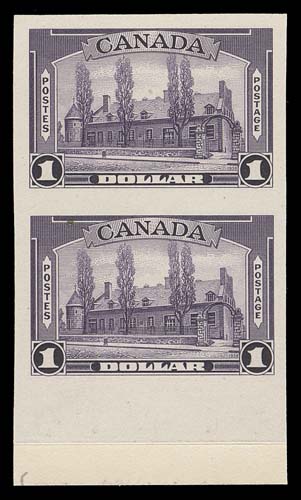 CANADA  241-245,The set of four plate proofs pairs on card mounted india paper (13c does not exist), each with sheet margin to one side, VF