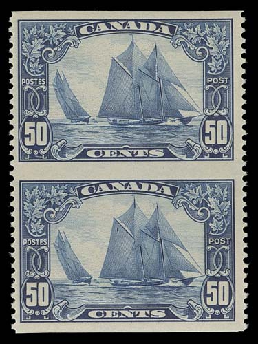 CANADA  149e-159c,The complete set of eleven mint vertical pairs imperforate horizontally; 12c has corner bend, five values are NH including key 50c and $1, other values LH, VF (Cat. as hinged)