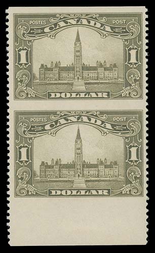 CANADA  149e-159c,The complete set of eleven mint vertical pairs imperforate horizontally; 12c has corner bend, five values are NH including key 50c and $1, other values LH, VF (Cat. as hinged)