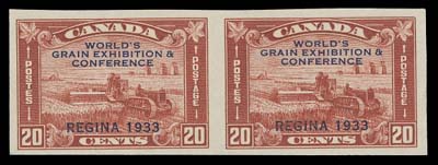 CANADA  203a,A fresh mint imperforate pair with full margins, VF VLH