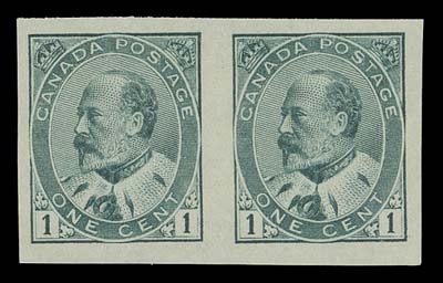CANADA  89a,A large margined imperforate pair, ungummed as issued, unusually nice, VF+
