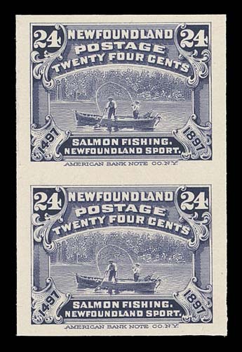 NEWFOUNDLAND  61-74,Complete set of fourteen plate proof pairs, printed in the issued colours on card mounted india paper, mostly with large margins, VF