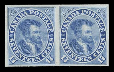 CANADA  14P-20TC,A complete set of the six different values in plate proof pairs, in issued (or near issued) colours on card mounted india paper (ex 5c on india), VF (Unitrade cat. $3,300)