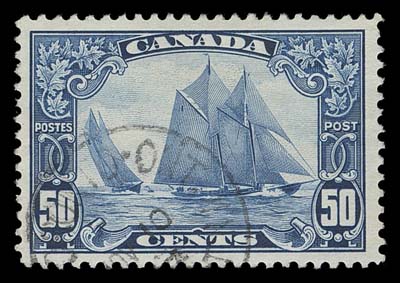 CANADA  158iii,A very well centered and bright fresh example showing the "Man on the Mast" variety (Plate 2; Position 58), light Toronto Stn A CDS postmark well clear of the variety; unusually choice, VF+