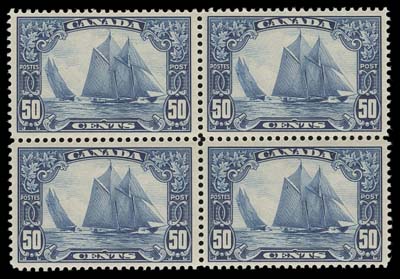 CANADA  158,A post office fresh mint block, a few split perfs, superbly centered with pristine original gum, VF-XF NH