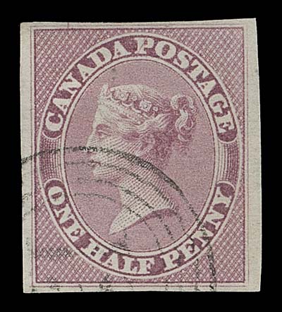 CANADA  8i,A beautiful used stamp with ample to large margins, with exceptional colour on pristine fresh paper, partially legible four-ring numeral cancel, VF; ex. Bertram Collection (February 1959; Lot 53)