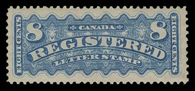 CANADA  F3,A beautifully centered mint single possessing full dull streaky original gum, quite lightly hinged, VF