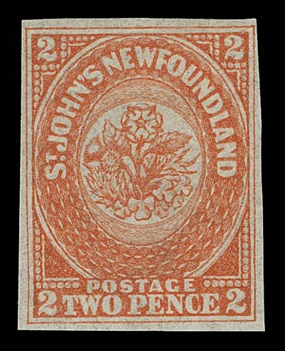 NEWFOUNDLAND  11,An excellent mint example with exceptional colour, typical smaller size margins often encountered on this particular stamp, large part original gum; a great stamp, F-VF