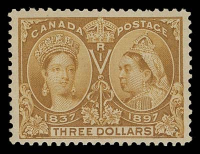 CANADA  63,A nicely centered mint single, relatively lightly hinged, VF; 1991 PF cert.