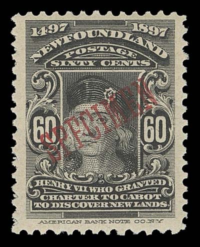 NEWFOUNDLAND  61-74,The complete set of fourteen with diagonal SPECIMEN overprint in red, bright fresh colours, F-VF NH