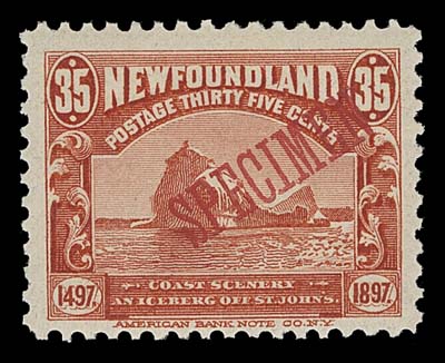 NEWFOUNDLAND  61-74,The complete set of fourteen with diagonal SPECIMEN overprint in red, bright fresh colours, F-VF NH
