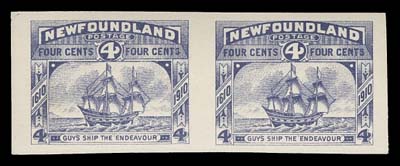 NEWFOUNDLAND  87/97,The complete set of ten plate imperforate proof pairs on the distinctive thicker gummed paper, all in issued colours; the 6 cent is Type I (the 6c Type II and 12c do not exist in this format). Some toning on 2c and 8c, otherwise fresh and VF NH
