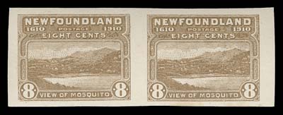 NEWFOUNDLAND  87/97,The complete set of ten plate imperforate proof pairs on the distinctive thicker gummed paper, all in issued colours; the 6 cent is Type I (the 6c Type II and 12c do not exist in this format). Some toning on 2c and 8c, otherwise fresh and VF NH