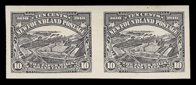 NEWFOUNDLAND  87/97,The complete set of ten plate imperforate proof pairs on the distinctive thicker gummed paper, all in issued colours; the 6 cent is Type I (the 6c Type II and 12c do not exist in this format). Some toning on 2c and 8c, otherwise fresh and VF NH