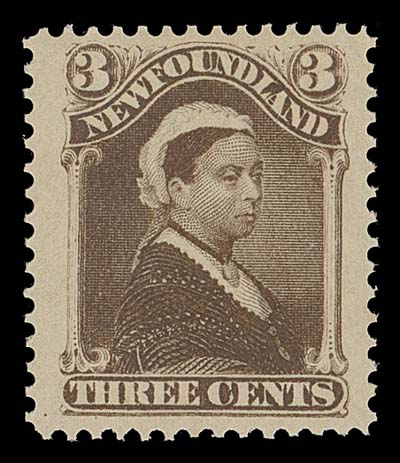 NEWFOUNDLAND  51a,A remarkable mint example, very well centered with unusually wide margins, brilliant fresh colour and full original gum. A great stamp, XF NH JUMBO