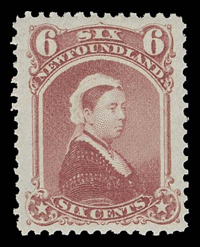 NEWFOUNDLAND  35,An unusually well centered mint single of this difficult stamp displaying excellent colour on bright fresh paper with full, shiny white original gum; a lovely stamp as fresh as the day it was printed, VF+ NH