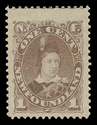 NEWFOUNDLAND  41,An amazing mint single, well centered with unusually tall margin at top (part of adjacent stamp is visible), fabulous colour and full pristine original gum; unusually choice, VF+ NH JUMBO