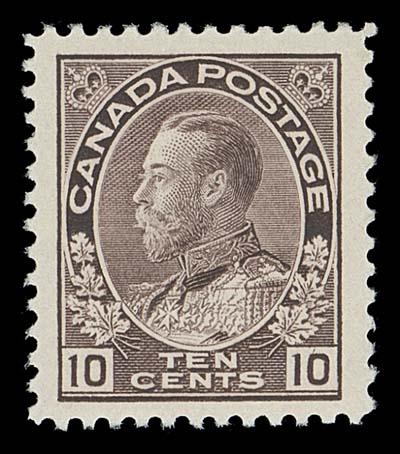 CANADA  116,A spectacular mint example of this key Admiral, very well centered within remarkably large margins and displaying lovely bright colour, intact perforations and full original gum that has never been hinged. A wonderful stamp, XF NH JUMBO