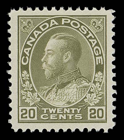 CANADA  119iv,A fresh, well centered mint single showing the retouched vertical line in upper right spandrel characteristic of Plate 9, VF NH