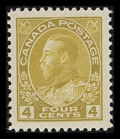 CANADA  110,A superior mint example, well centered with unusually large margins, lovely deep colour and strong impression. A great stamp, XF NH JUMBO