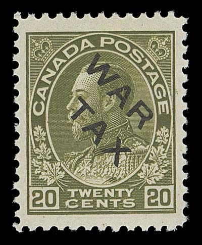 CANADA  MR2C,A choice mint single, well centered with strikingly tall margins and deep rich colour, VF+ NH

Interestingly enough, the stamp shows a Re-entry (Plate 2 UR Pane Position 94) described in Marler as doubling of the oval band inside left centre and outside right centre, guide dot touching left side of the portrait (and at foot of "E" in "POSTAGE").