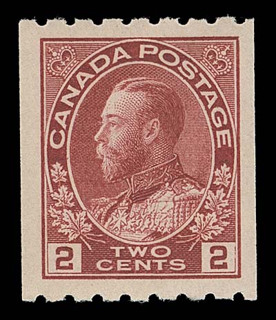 CANADA  The complete set of 43 mint NH singles including the basic set of 18, the coils, 1c to 3c imperforates, 1926 provisionals and war tax (ex 1915 overprints). The 5c blue and 10c plum are F-VF and catalogued as such, all others are VF to XF, a wonderful selection "cherry-picked" over the years from many collections. (Unitrade 104-140, 184, MR1-MR2, MR3-MR7 cat. $8,930)