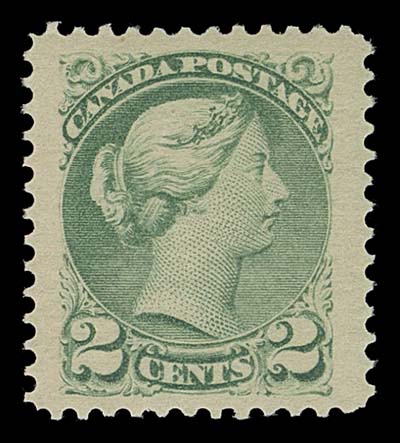 CANADA  36i variety,A remarkable mint example in a distinctive shade, very well centered with enormous margins and full pristine original gum; a beautiful stamp in premium quality, XF NH JUMBO